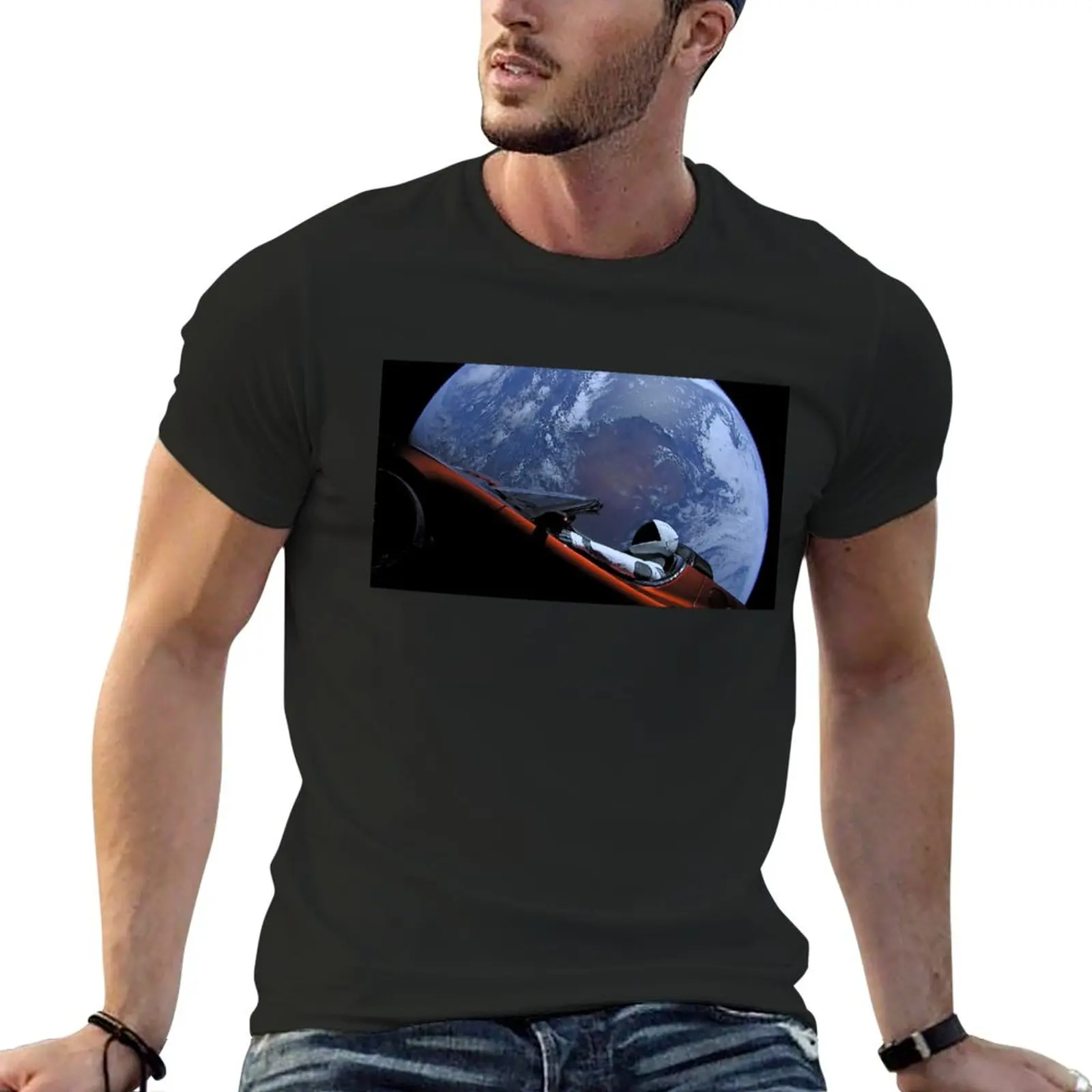 The SpaceX Starman T-Shirt black t shirt man clothes Anime t-shirt mens t shirts pack