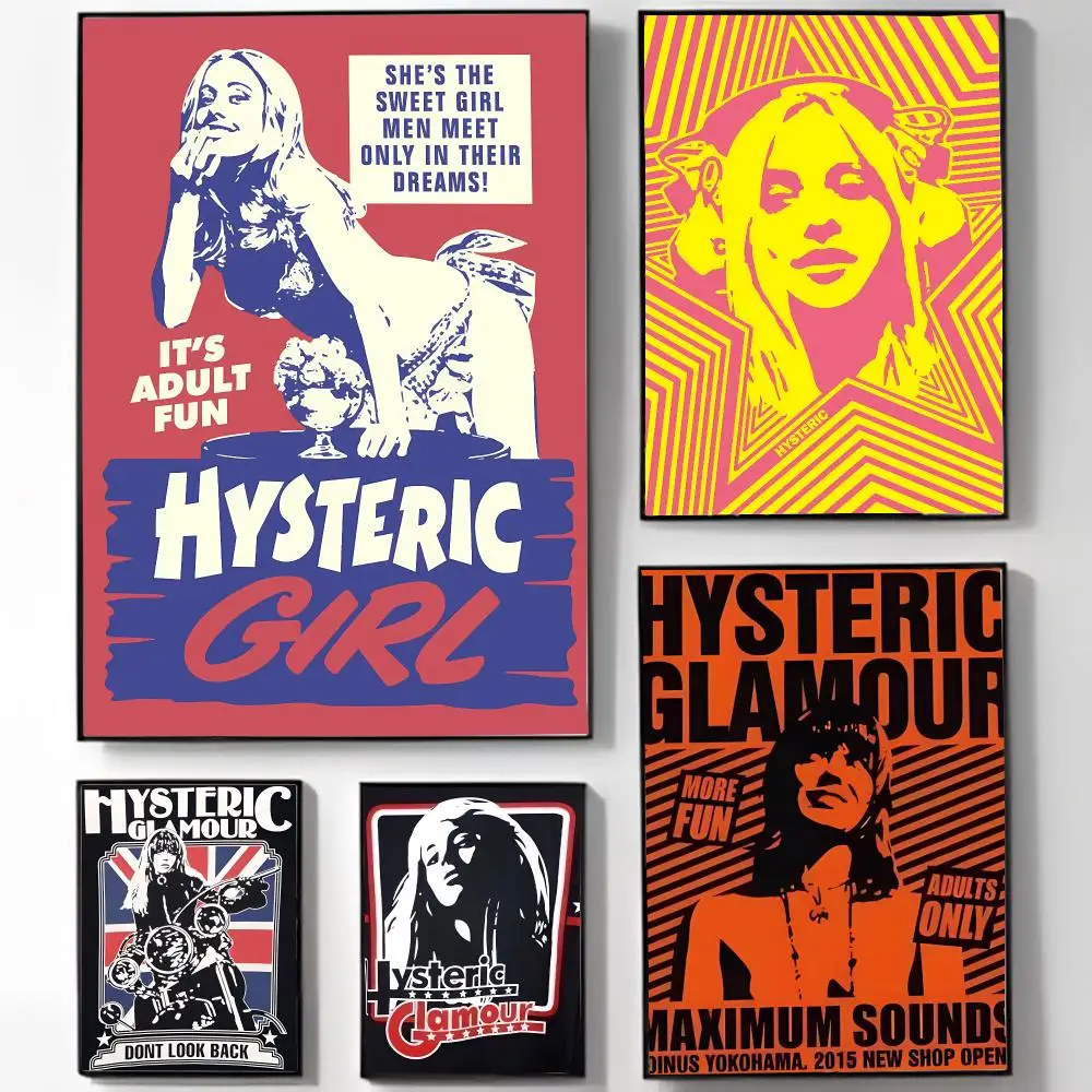 Y2K Streetwear H-Hysteric Glamour Poster High-definition Art Sticker Self Adhesive Waterproof Home Decoration