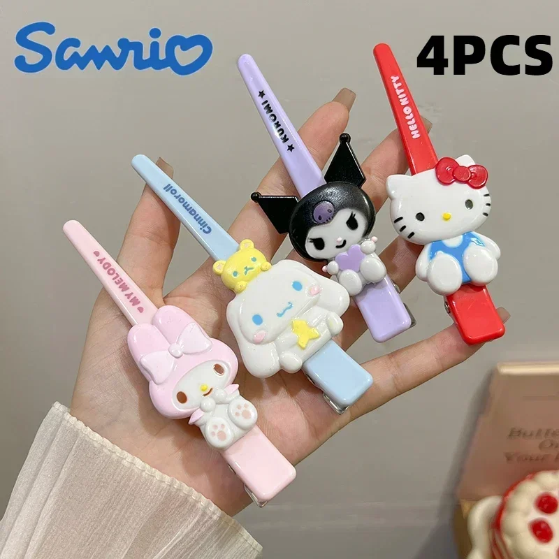 1Set Kawaii Kuromi Hairpin Word Clip Y2K KT Cat Hair Clip Cartoon Kawaii Girls Clip Headdress Bangs Clips Hair Accessories Gifts