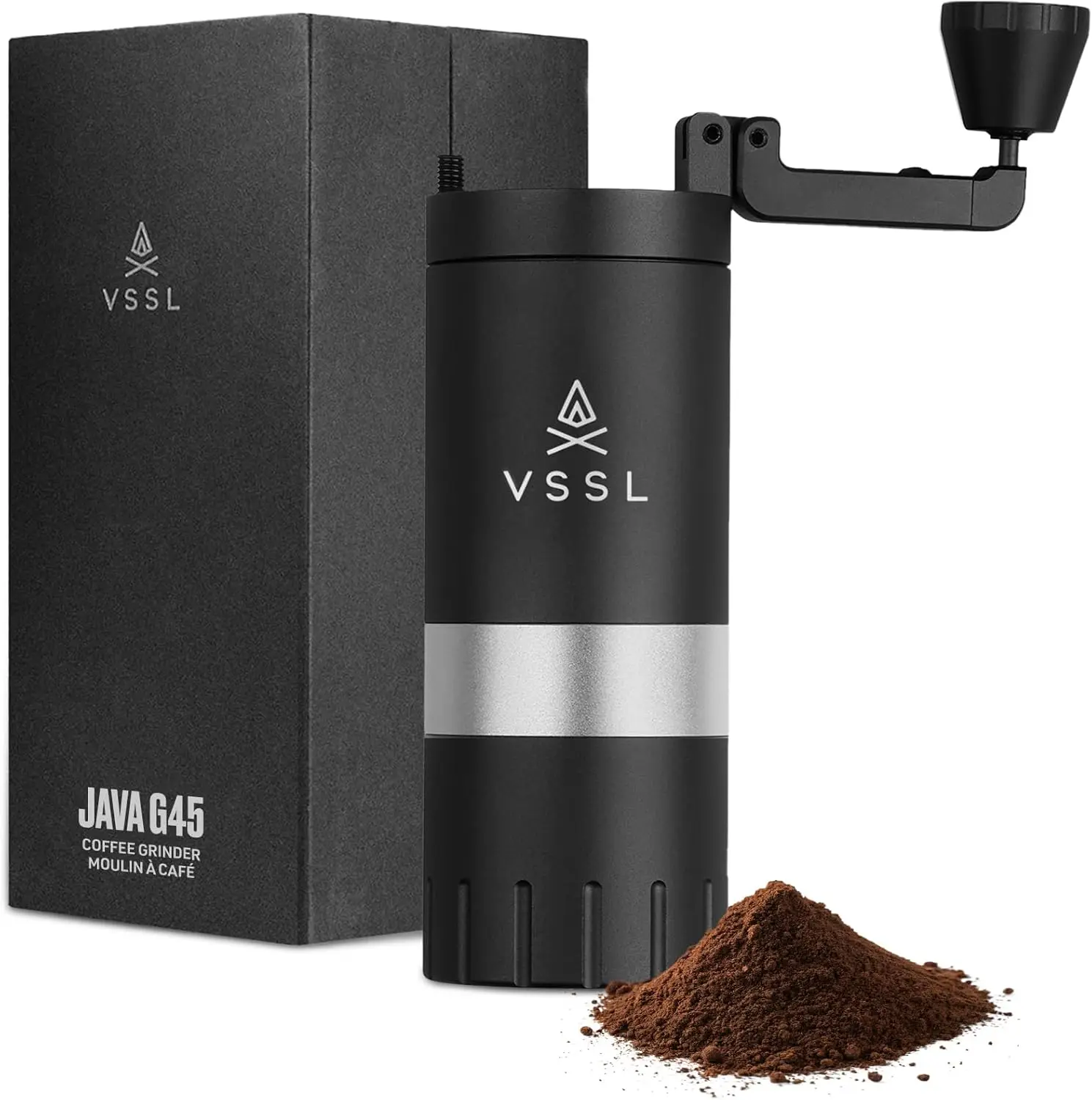 

Manual Coffee Grinder for Camping and Travel, Stainless Steel Conical Burr, 45g Capacity, 50 Settings, Black