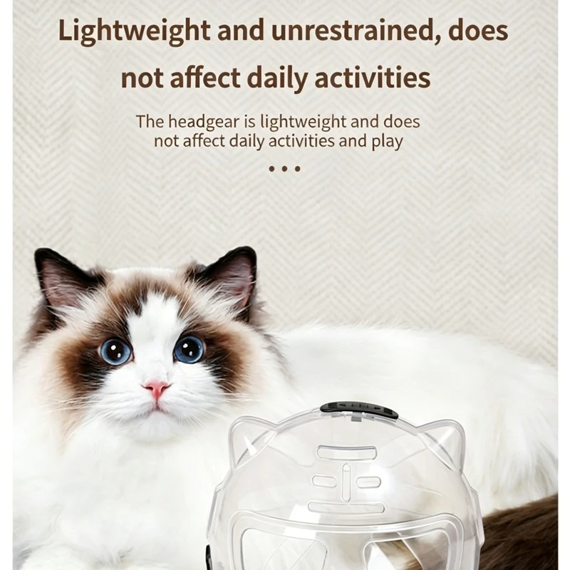 Breathable Sturdy Cat Space Hood Anti-bite Anti-scratch Anti-lick Kitten Protective Helmet Pet Grooming Supplies