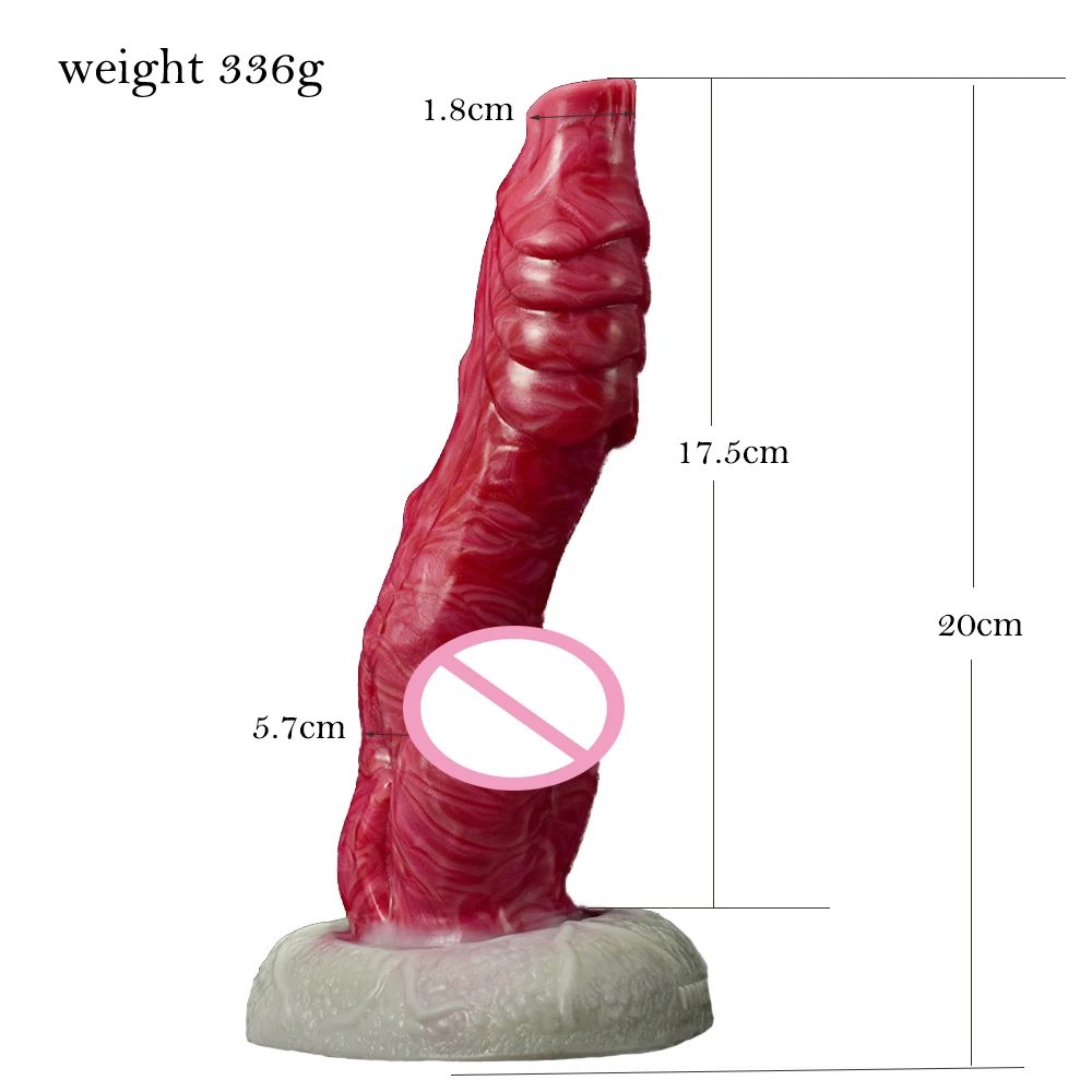 FAAK Wearable Simulation Of Animal Wolf Dog Dildos For Women Liquid Silicone Dog Dick Female G-spot Masturbation Anal Plug Stick