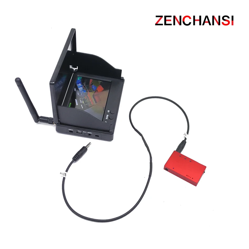 Newest Mini DVR HD Video Red Recorder Recording or Snapping Photos and FPV 5 inch Monitor Screen with Shading Cover for RC Drone