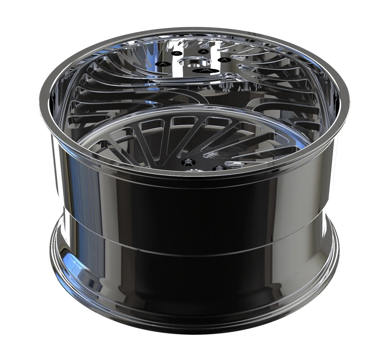 

H Type Design 24x14 Black Chrome Deep Dish Lip Alloy Forged Wheels Rims for Passenger Car