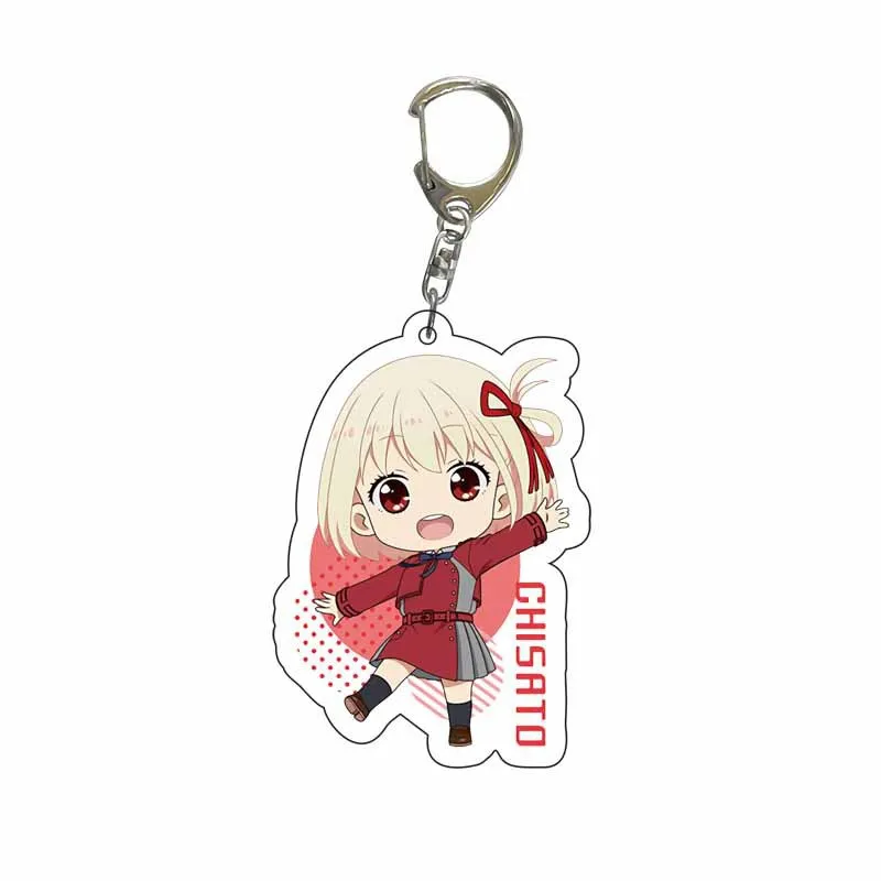 Anime Lycoris Recoil Acrylic Keychain Cute Small Character Chisato Takina Mizuki Kurumi Walnut LycoReco Fans Otaku Cosplay Items