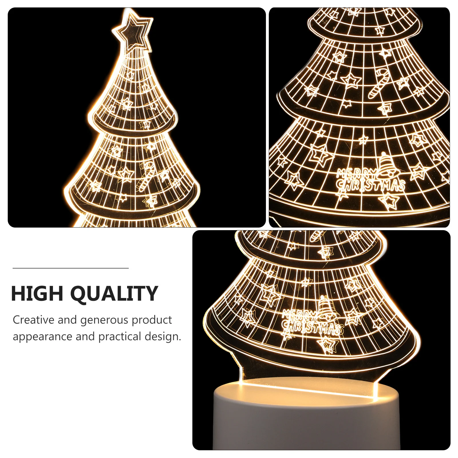 

Usb Led Night 3D Christmas Tree Decorative Table Light Dual-Use Warm Atmosphere Light Romantic Bedside Lamp For Party Home Decor