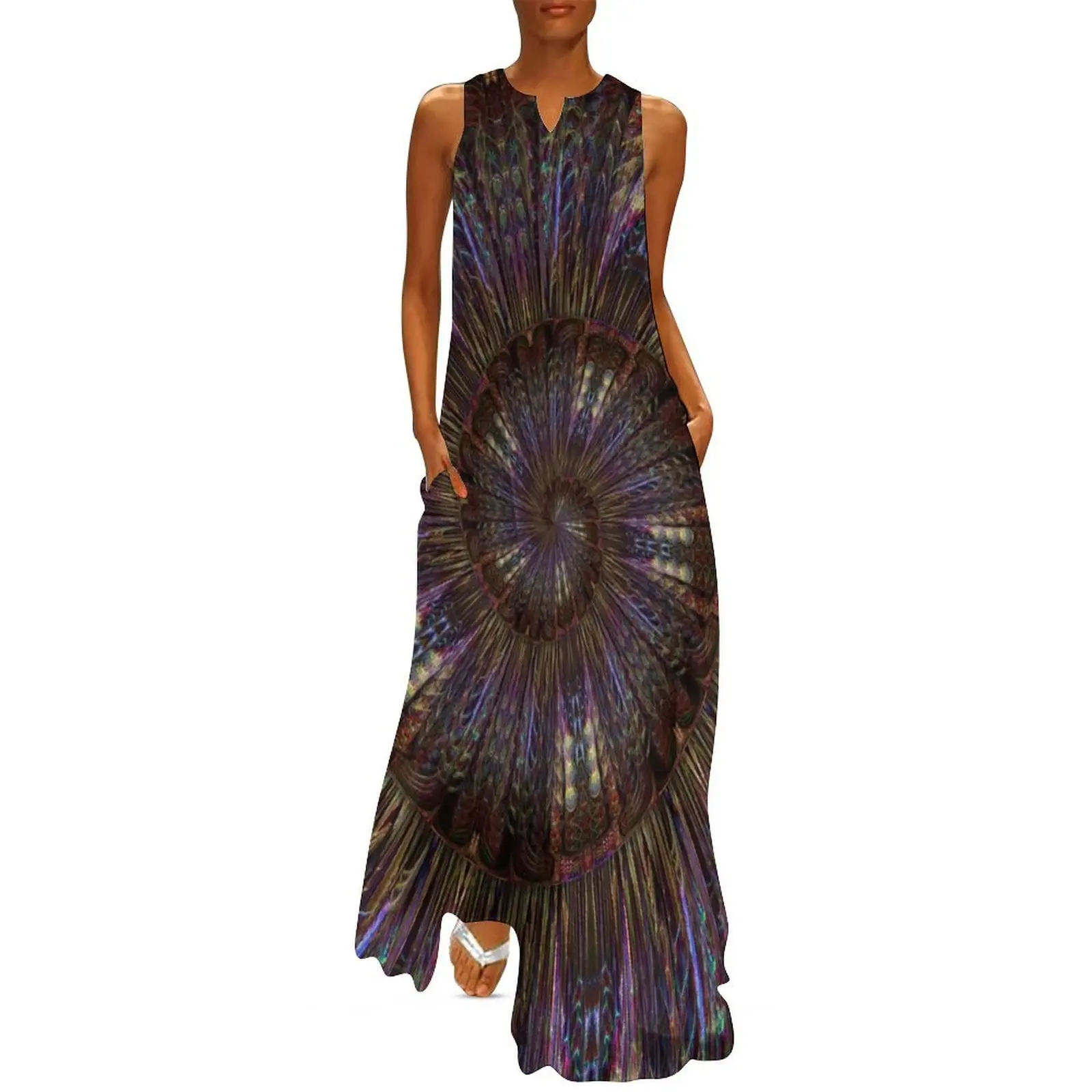 

Opalized Ammonite Shell Fossil Long Dress Clothing Elegant gown