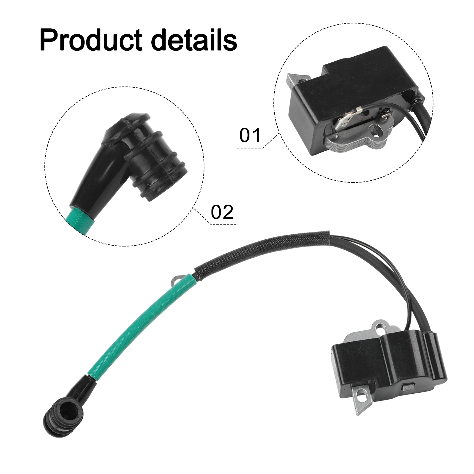 

Запасная катушка зажигания для двигателя PS-5105H, как показано на рисунке, для улучшения эффективности двигателя газонокосилки.