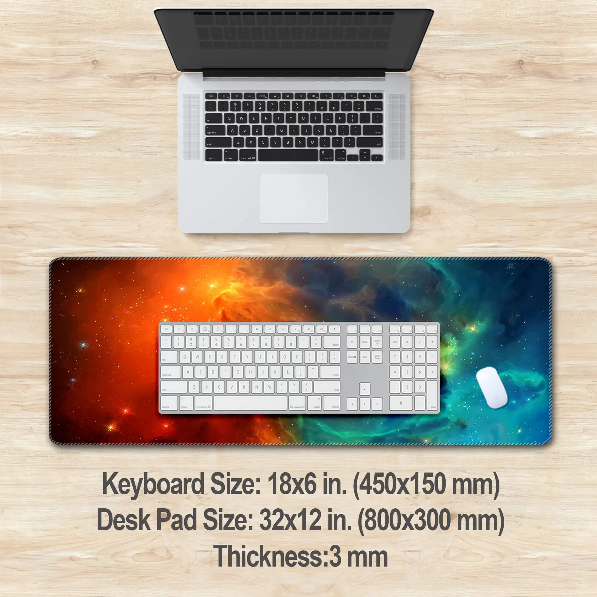 Nebula Desktop Computer Mat, Milky Way Spiral Galaxy, XXL Astronomy Gaming Mouse Pad, Space Aesthetics, Solar System, Universe