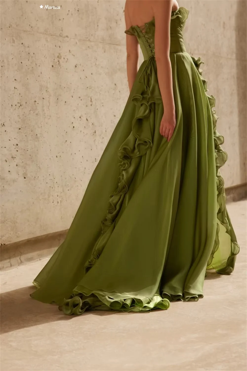 マリッサオフショルダーノースリーブ女性のイブニングドレス女性 A ラインチュールカスタムメイドエレガントなパーティードレス女性のための高級プロム