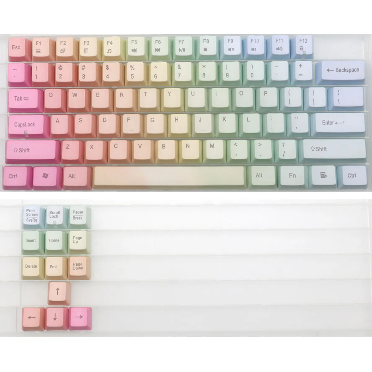 

87-клавишные колпачки для клавиш Rainbow Cherry Profile PBT Dye-Sub, колпачки для игровой механической клавиатуры Mx Switch