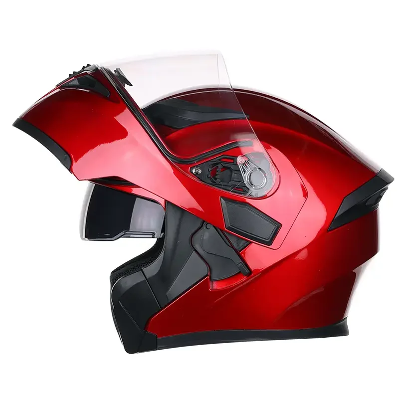 

Motorcycle Helmet, JK902 Red Full Coverage Motorcycle Racing Helmet Winter Electric Vehicle Safety Protective Helmet For Men Wom