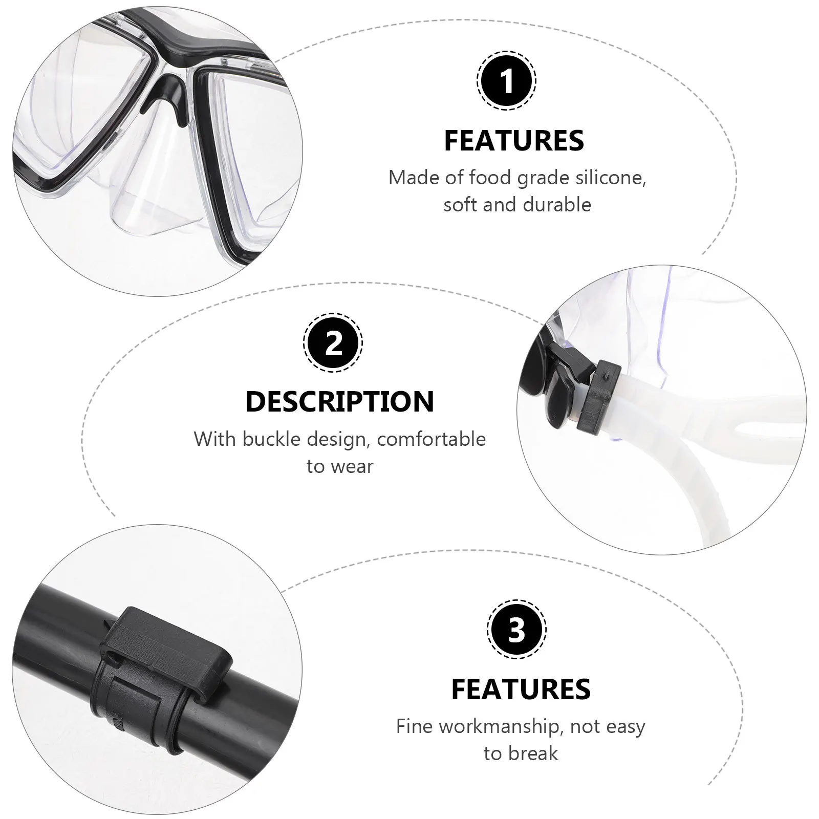 

1 Set Portable Dive Mask Multi-Function Scuba Snorkeling Gear Waterproof Comfortable Fit Ocean View For Snorkeling Free Diving