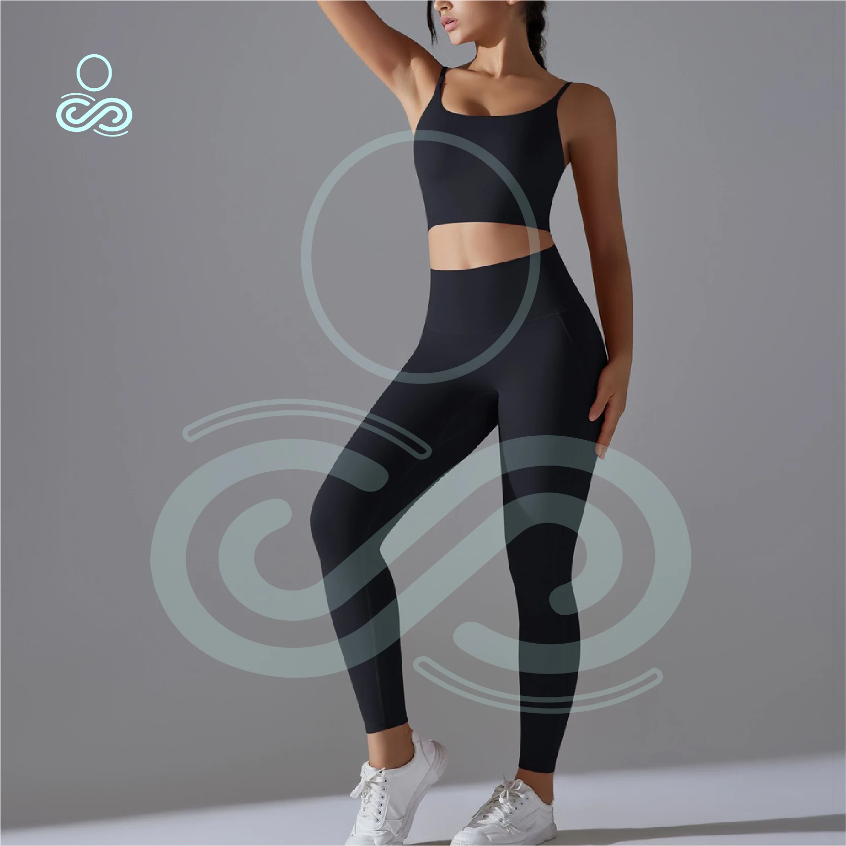 New Underwear Sports Bra Set Running Fitness Suit No Underwear High Waist Hip Lifting Tight Fitting Naked Yoga Suit Sets 2 Piece