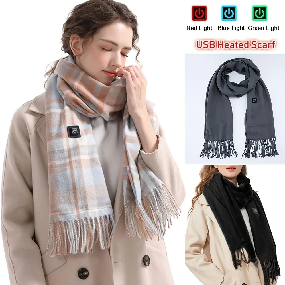 

Зимний шарф с подогревом, электрический USB-нагревательный шарф, 3-ступенчатый регулируемый регулируемый грелка для шеи с подогревом, накидка на шею для мужчин и женщин