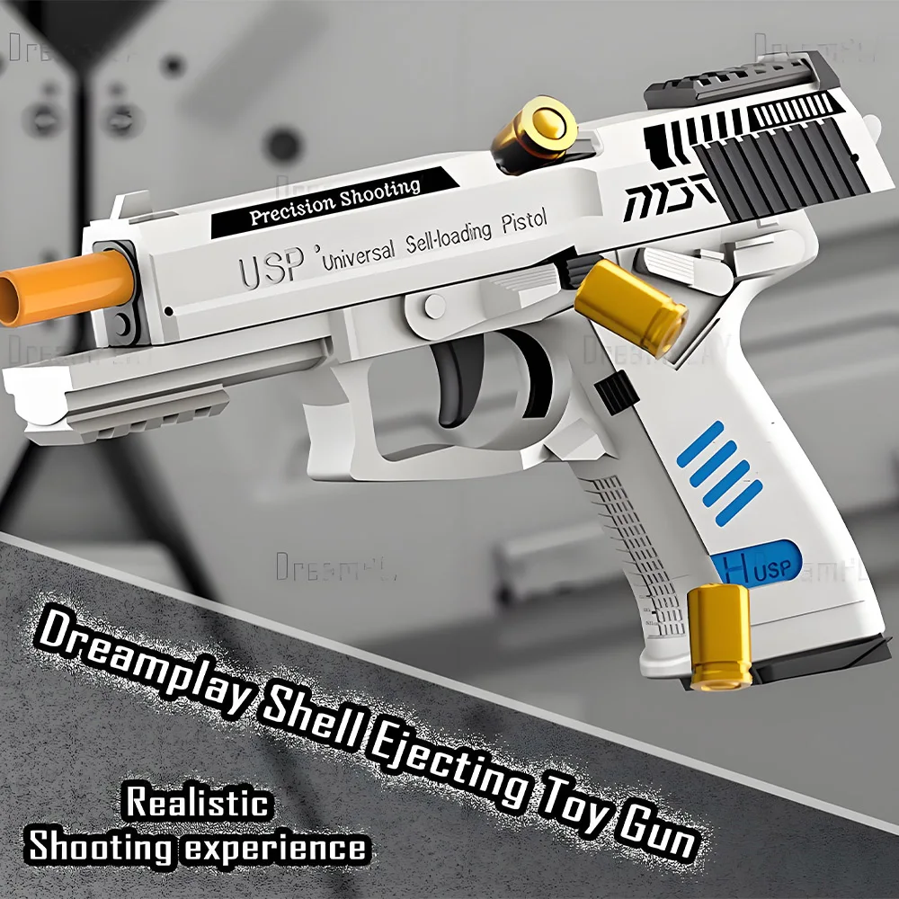 M1911 Pistola de juguete Colt de bala suave de eyección automática de carcasa para niños adultos juegos al aire libre