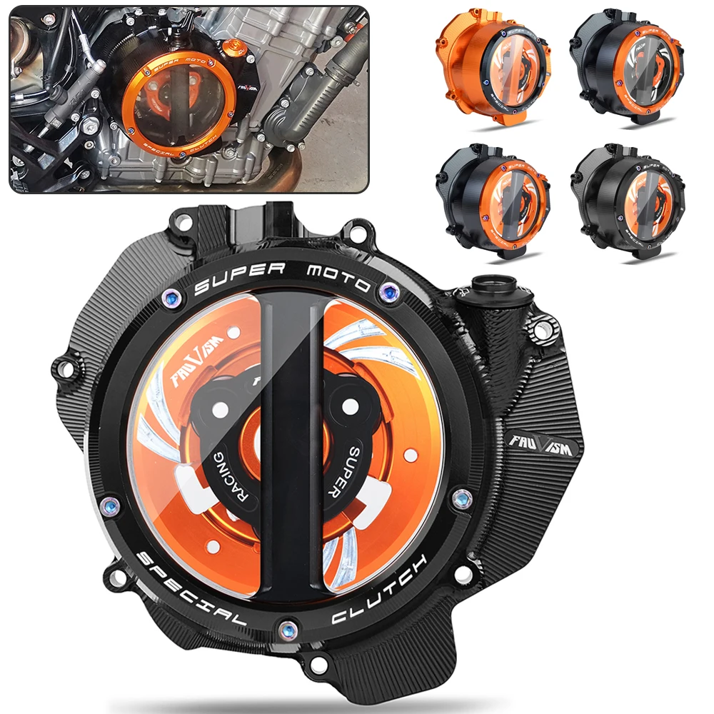 2018-2022 For Duke790 Duke890 CNC Engine Racing Clear Clutch Cover & Spring Retainer For KTM Duke 790 Adventure 890 ADV/R