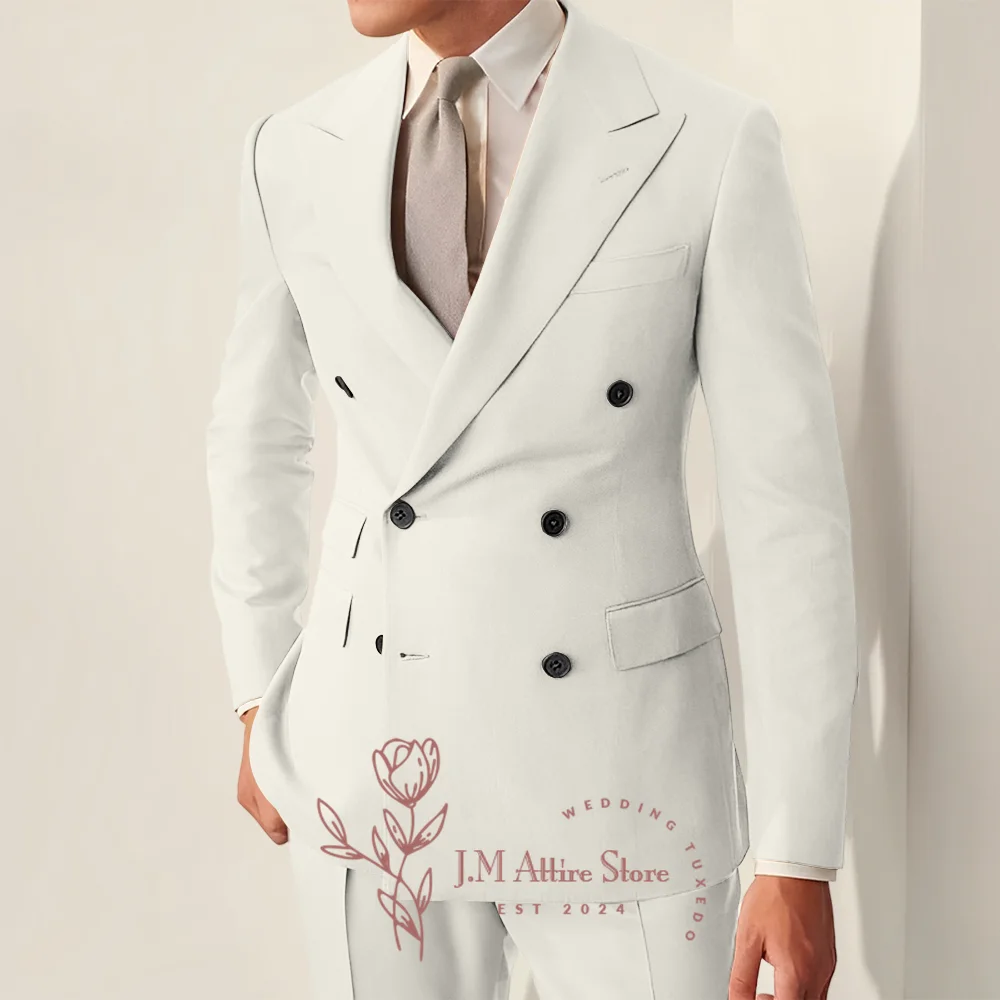 Trajes de negocios de Boutique para hombre en color canela, Blazer cruzado para boda, novio Formal, esmoquin personalizado, conjunto de 2 piezas, pantalones Blazer