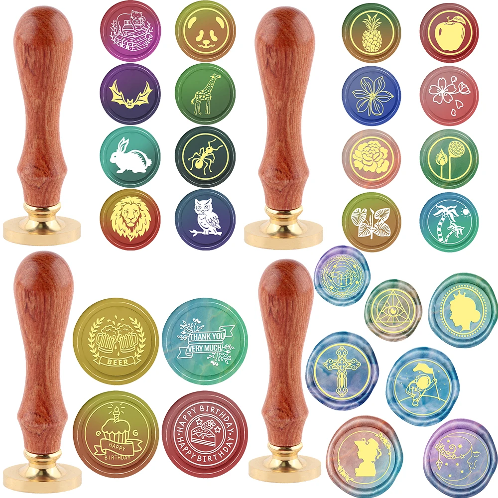Cake Candle Cheer Giraffe Astronaut Wax Seal Stamp with Handle Great for Embellishment of Envelopes Invitations Greeting Cards