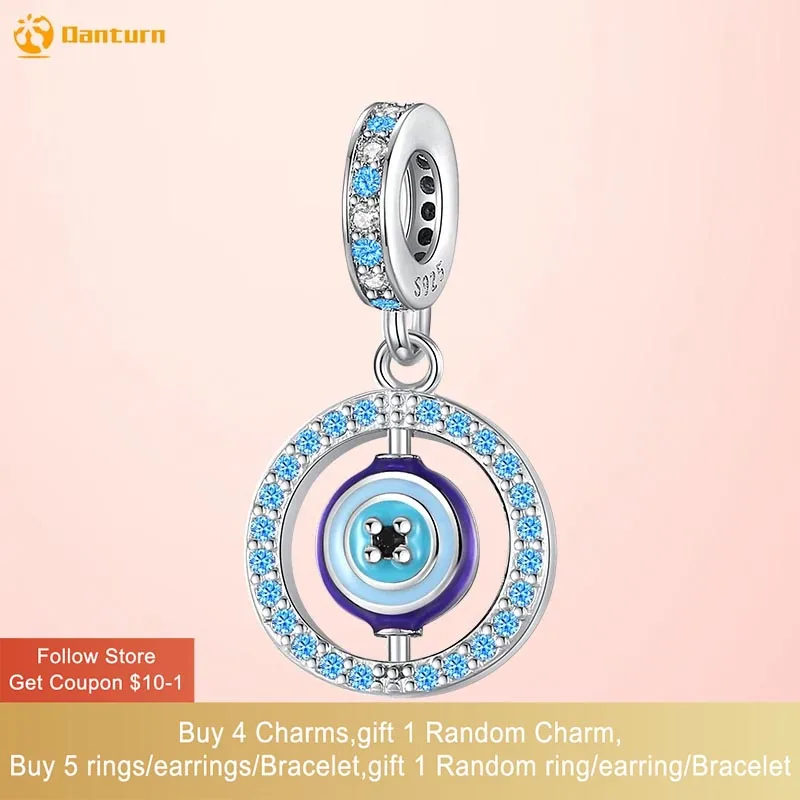 

Danturn 925 Sterling Silver Beads Rotating Eye Dangle Charm fit Snake Chain Bracelets Fashion Women Jewelry Making