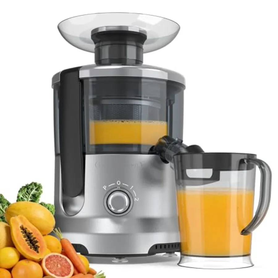 

500W Centrifugal Juicer with 2 Feed Chute for Fruits and Vegetables Electric Juice Extractor with 3 Speed Settings Easy to Clea