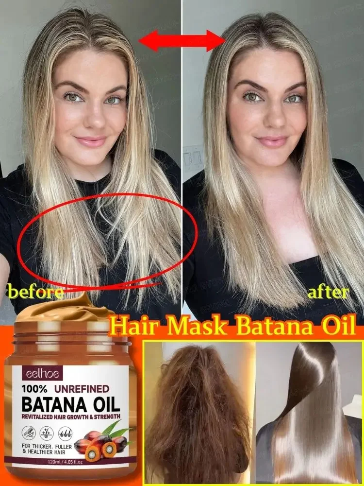 

100% Pure Organic Hair Mask Batana Oil Hair Growth Oil Repair Dry Split Ends Frizzy Damaged Deeply Moisturize Soft Smooth Shiny