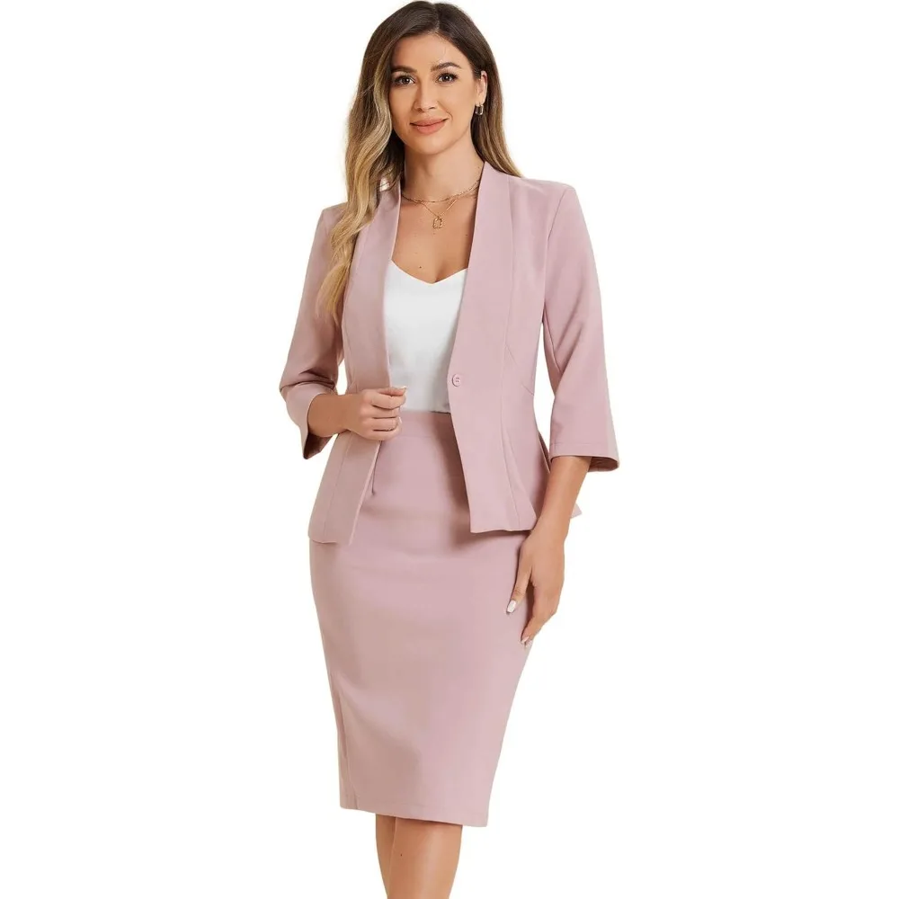 

Деловой костюм с юбкой для женщин, комплект из 2 предметов, офисная женская одежда, женская новинка 2023 года, коллекция ropa mujer traf