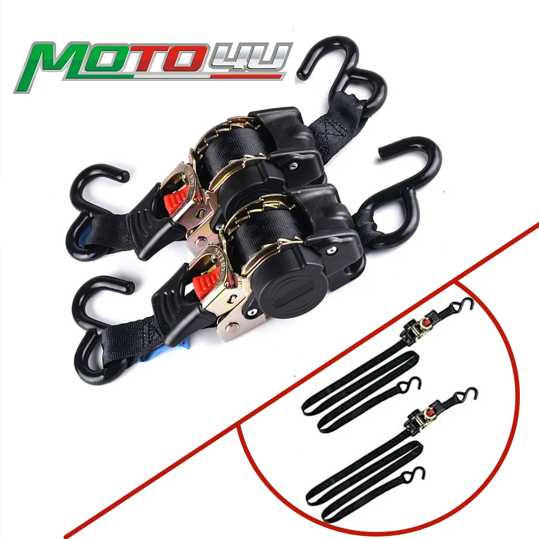 

2PCS Universal Tools Tie Down Belts With Automatic Rollup Auto Retractable Easy To Carry Ratchet Tie Down Strap S-hooks