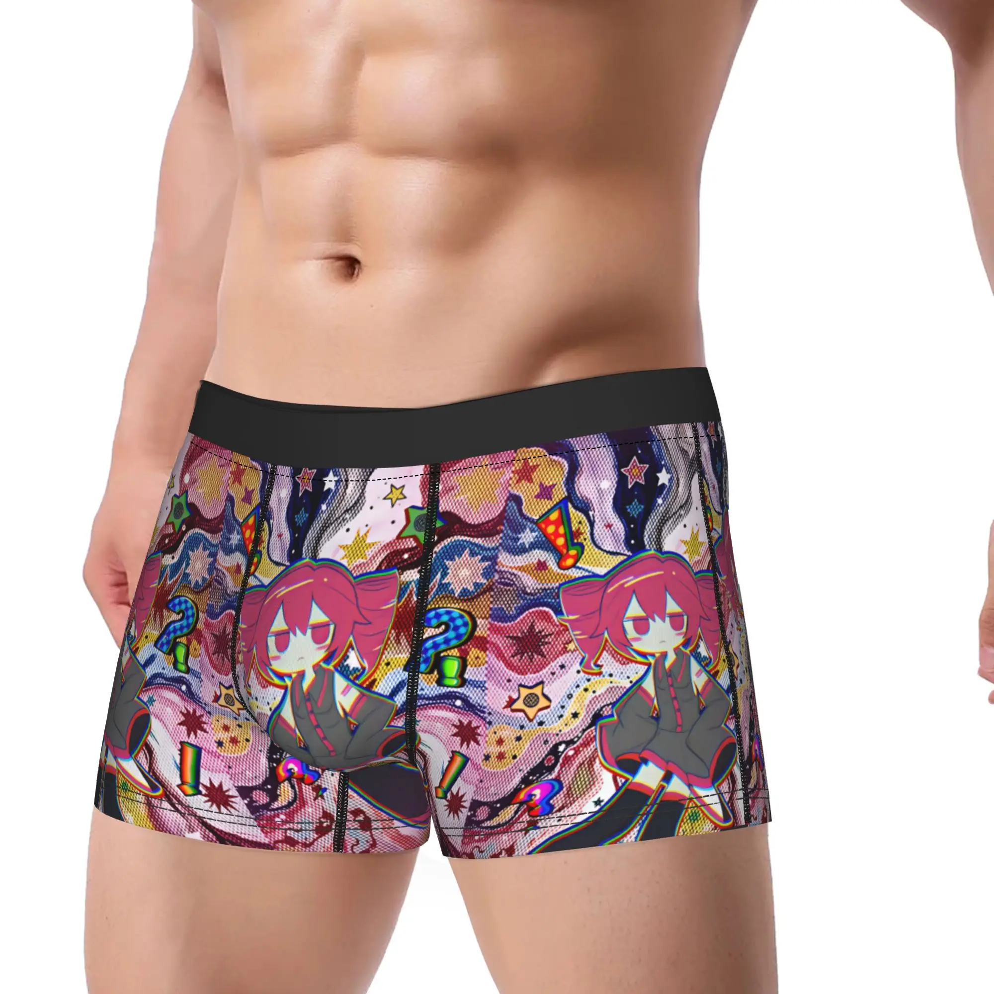 Kasane Teto Character Underwear  Males Underpants Print Comfortable Boxer Shorts Trenky Shorts Briefs Plus Size 2XL