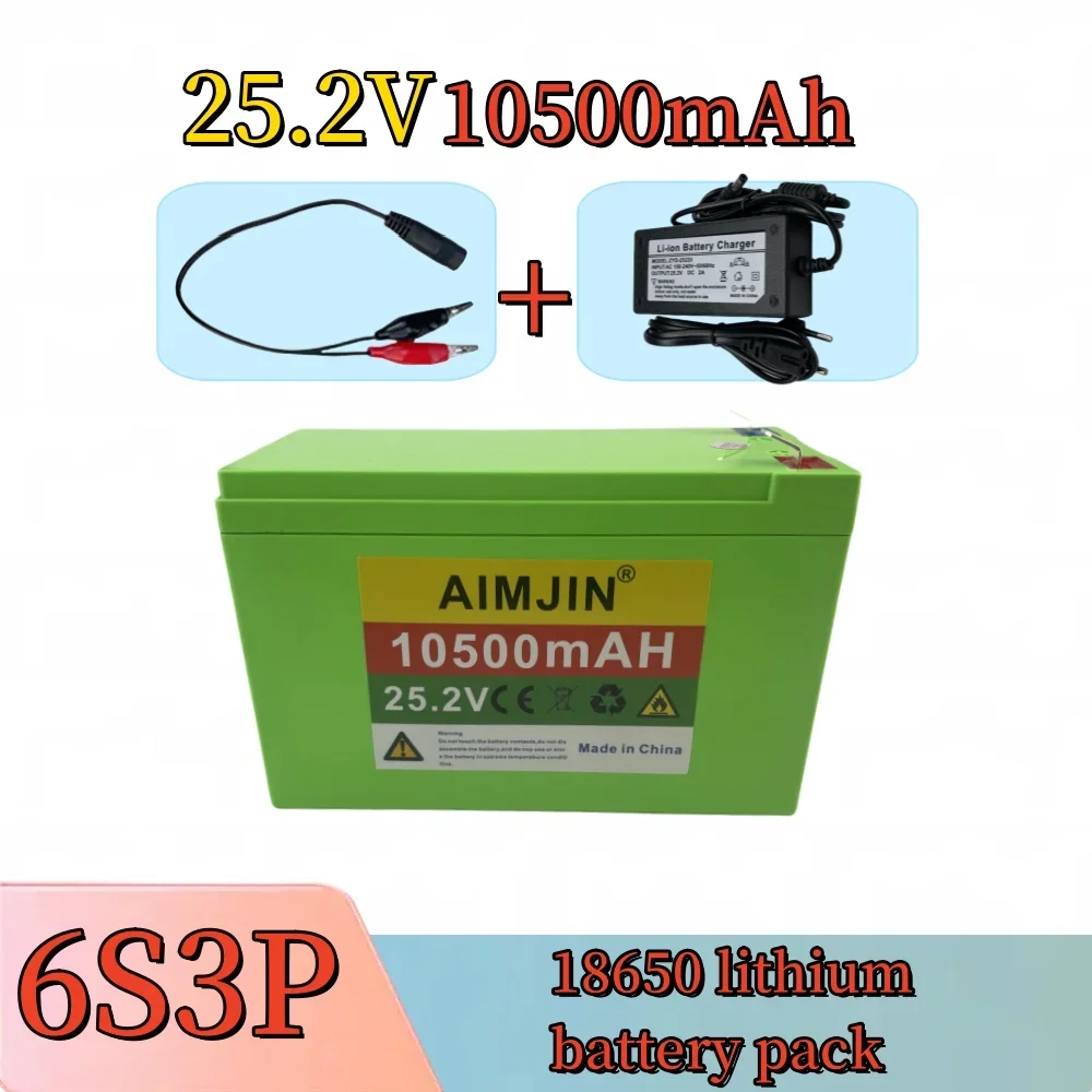 

25.2V 10500mAh 6S3P 18650 battery pack suitable for lithium-ion battery packs and cable clamps in electronic devices