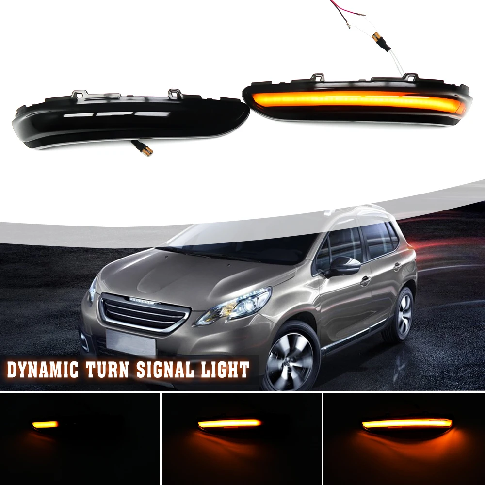 

Светодиодный динамический поворотный сигнал для Citroen C3 2016-2021 C4 Cactus, босветильник вой зеркальный индикатор, последовательный свет, автозапчасти