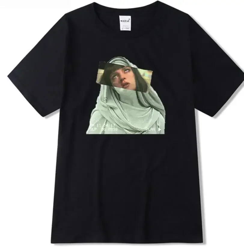 COTTON 100% Parody Mona Lisa Oil Painting Retro Cartoon Female Round Neck Loose White T-shirt Women Clothing Harajuku Tops Tee - Image 3