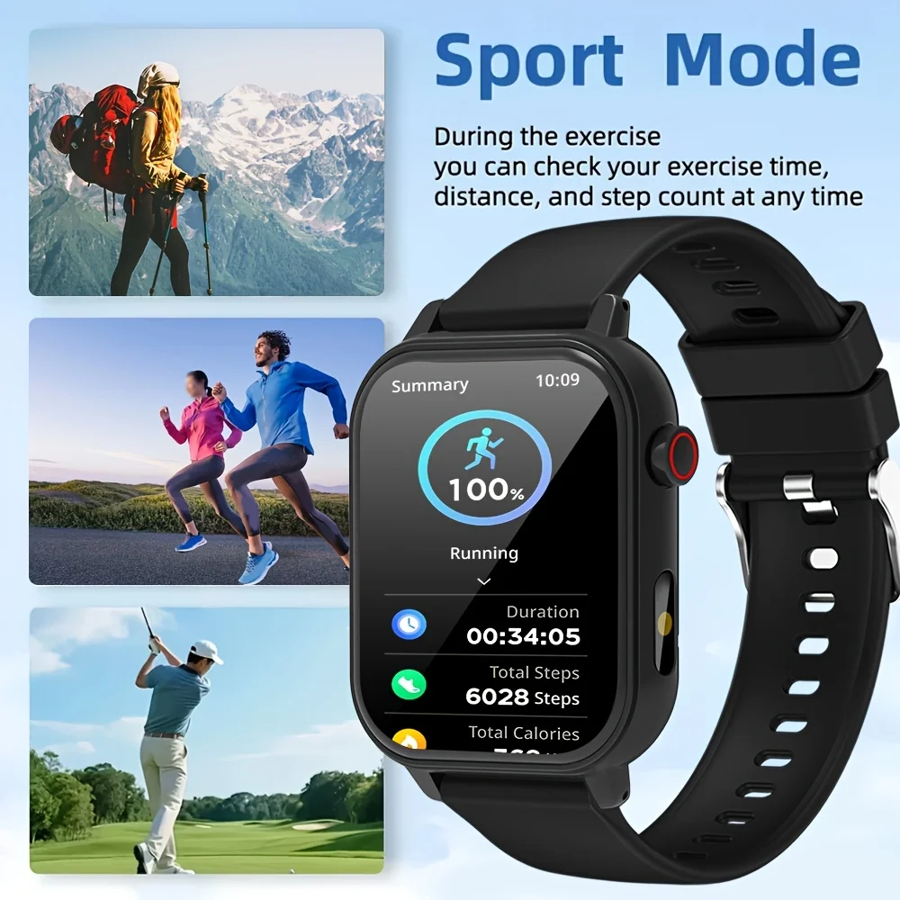 1.83-Inch Full-Touch Smartwatch, Suitable for Both Men And Women, Featuring Message Reminders, Fitness And Exercise Logs