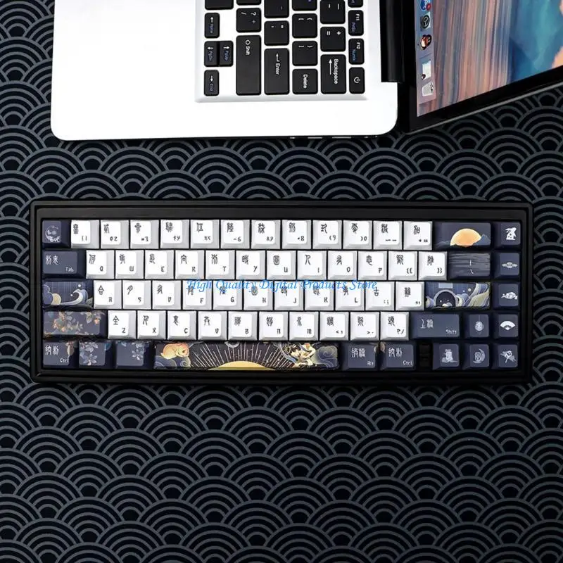 

U2JE 136 Cherry Dye-Sub PBT Keycaps for MX- Switches Gaming Mechanical Keyboard