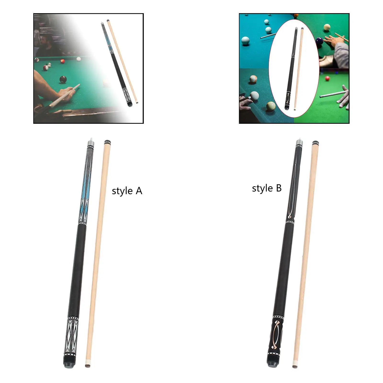 

Pool Cue 145cm Two Sections Trendy Middle Eight Billiard Stick Men Women
