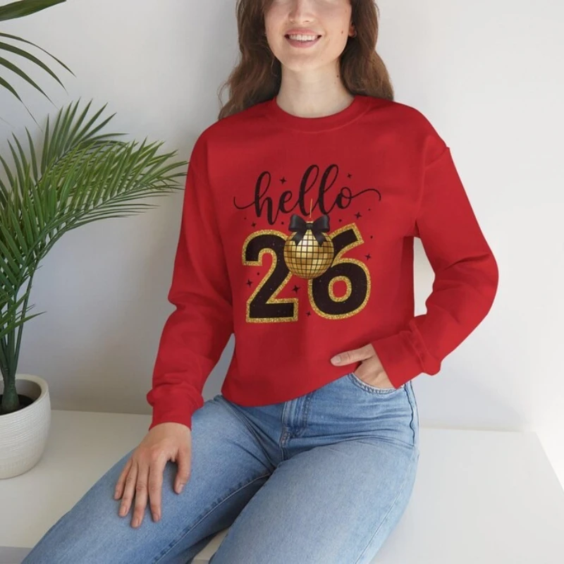 新しいスタイルハロー 26 ディスコボール誕生日秋と冬クルーネックスウェットシャツ長袖サーマルパーカー大人のファッションパーカートップス