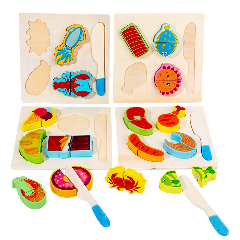 

Baby Wooden Play Food Sets Cutting Fruit Vegetables Set for Kids Pretend Food Montessori Toys Play Kitchen Accessories Kids Gift