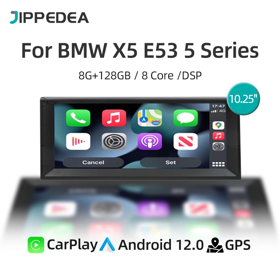 Car Multimedia Video Player Carplay Android 12 GPS Navigation 4G LTE WiFi DSP Stereo Car Radio For BMW X5 E53 5 Series E39 M5