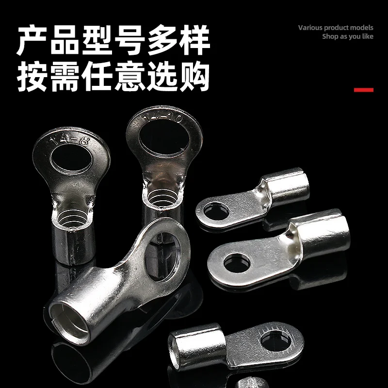 100Buah RNB3.5-5 RNB5.5-6 RNB5.5-8 Kabel Listrik Terminal Cincin Non Terisolasi Konektor Telanjang