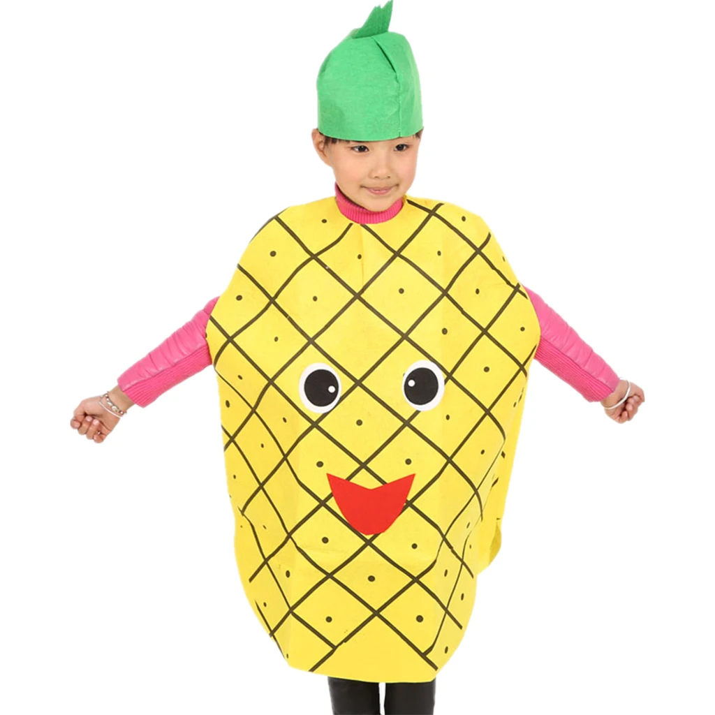 Costume da carota per bambini, tessuto non tessuto, vestito da verdure, costume da festa, costume cosplay di frutta per bambini