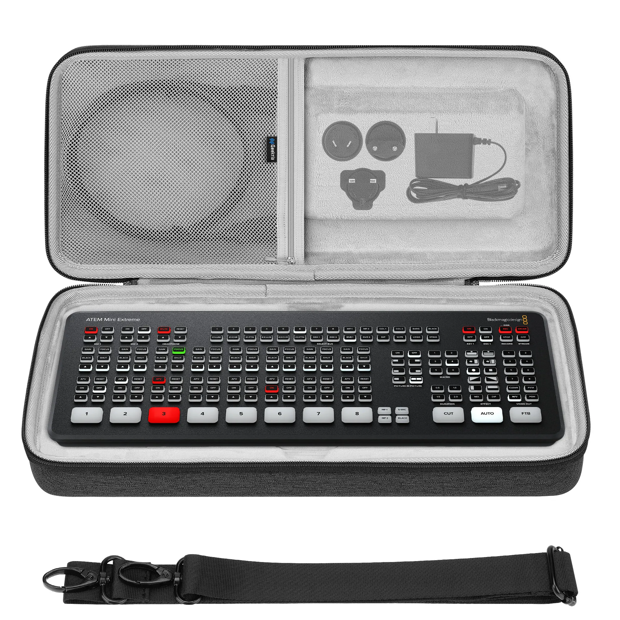 Geekria Audio Interface Carrying Case, Compatible with Blackmagic Design ATEM Mini (SWATEMMINICEXT)