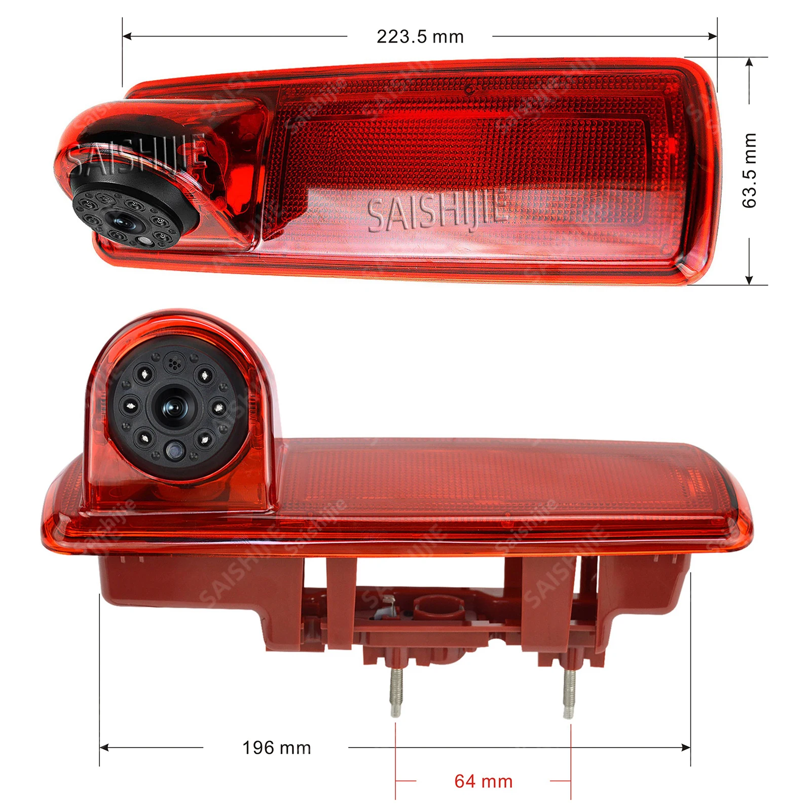 Kamera Mundur Lampu Rem dengan Kit Monitor 4.3 "untuk Renault Trafic,Opel Vivaro,Nissan NV300, Fiat Talento,Mitsubishi Express