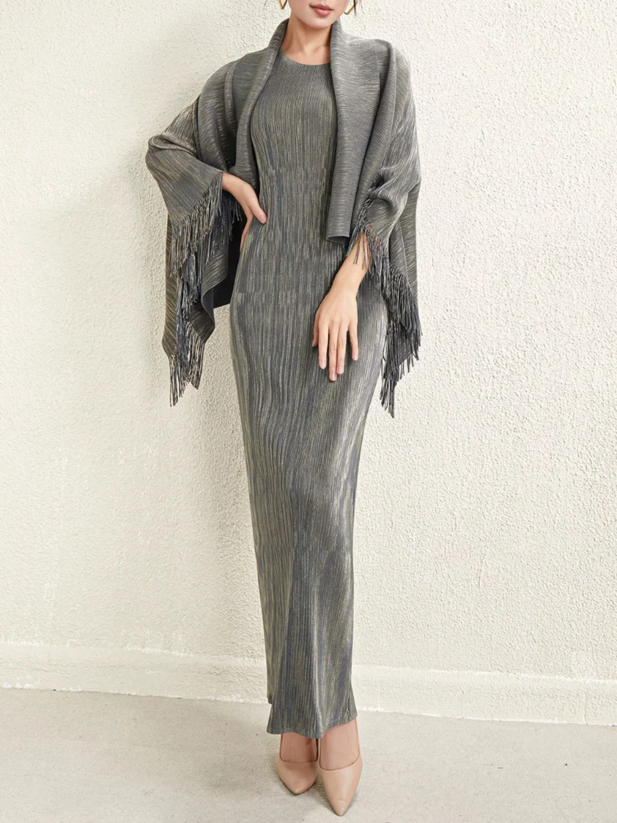 

Женский комплект из двух предметов с кисточками Faion, весна-лето 2024, марля из полиэфирного волокна, элегантный трансграничный др.