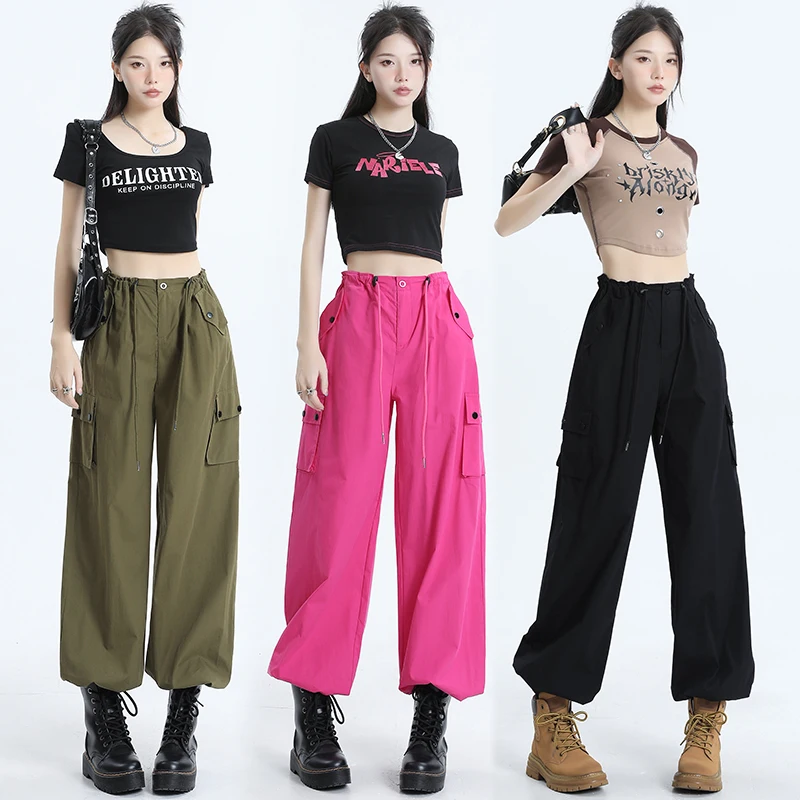 

Straight Leg Casual Loose High Waist Trousers for Women Autumn Fashion Sweet Cool Style Slimming Workwear Wide Leg Pants