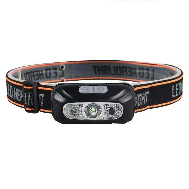 LED New Sensor Headlamp USB Rechargeable Strong Light Waving Induction Waterproof Fishing Headlamp Built-in Lithium Battery Head