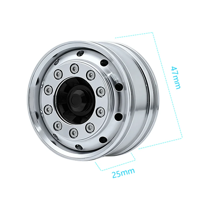 RC Truck 2pcs Metal Simulation Drive/bearing 25mm Wheels hub Rim for 1/14 Tamiya for SCANIA 770S for VOLVO FH16 AROCS LESU Car