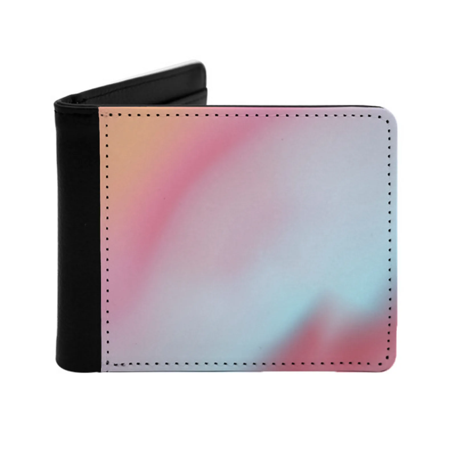 Pink And Blue Gradient Men Wallets Card Man Wallet Short Purse Bi-Fold Personalized Purses Aura 11 11 11 1111 Angel Angel