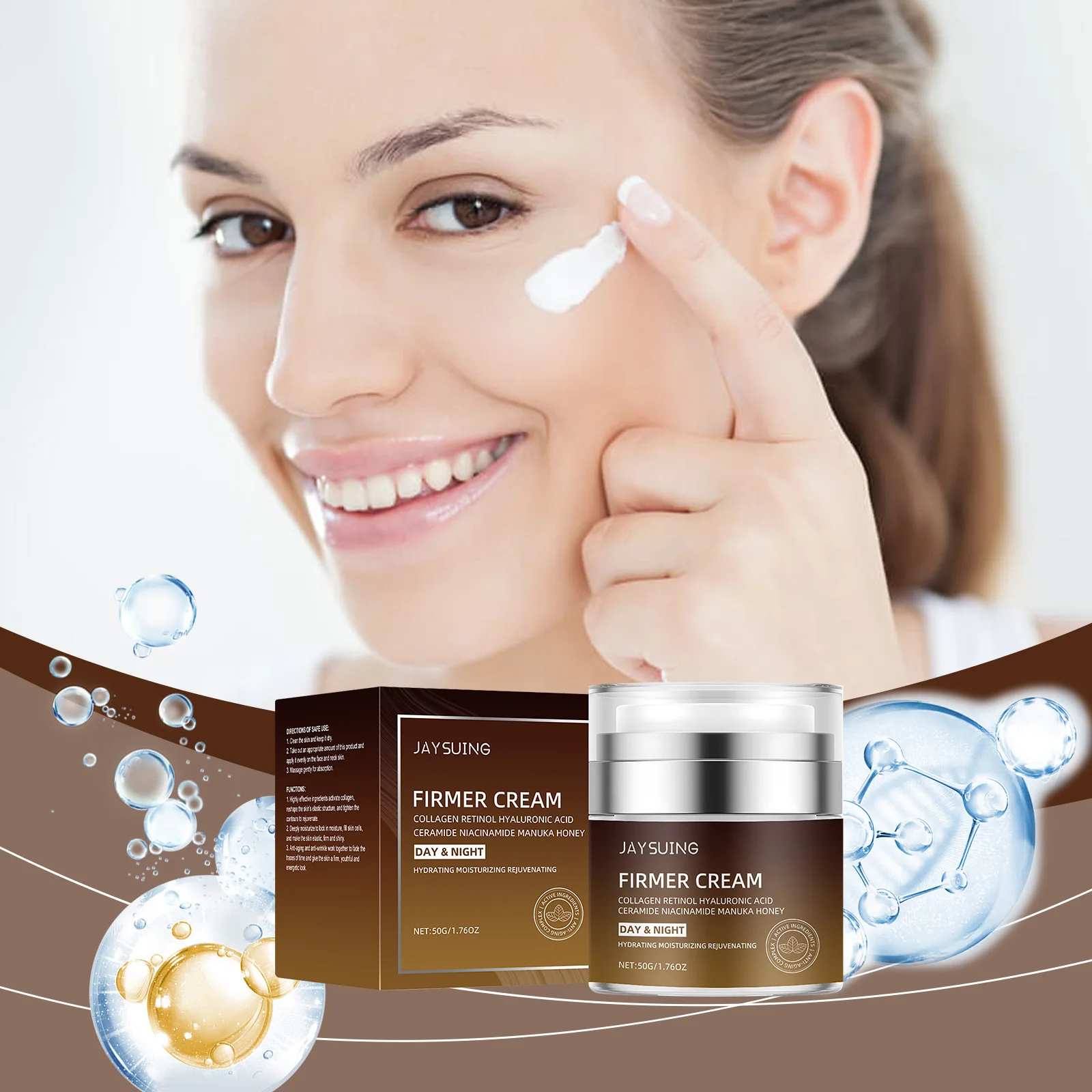 

Collagen Face Cream Anti Ageing Wrinkle Remover Firming Lifting Moisturizing Retinol Hyaluronic Acid Brightening Facial Cream