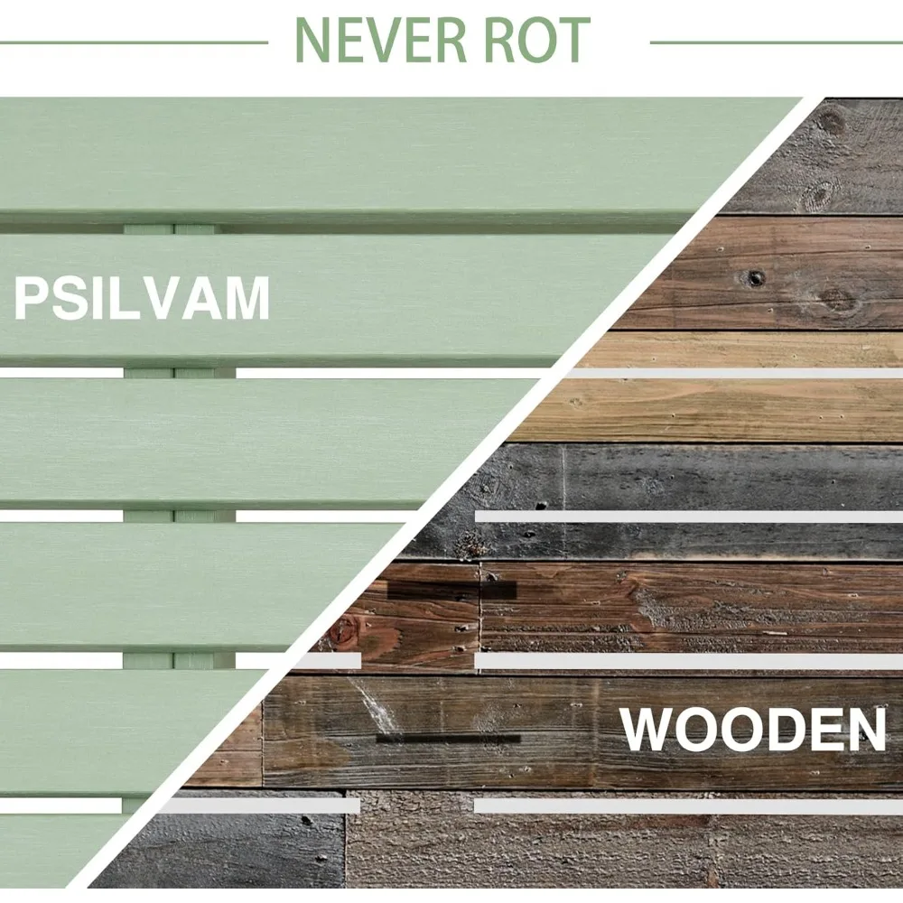 مقعد خارجي، مقعد شرفة من البوليستر الخشبي لشخصين، مقعد حديقة مقاوم للطقس لا يتلاشى ولا يتلاشى أبدًا، بدلة مقعد للفناء في جميع الأحوال الجوية #4