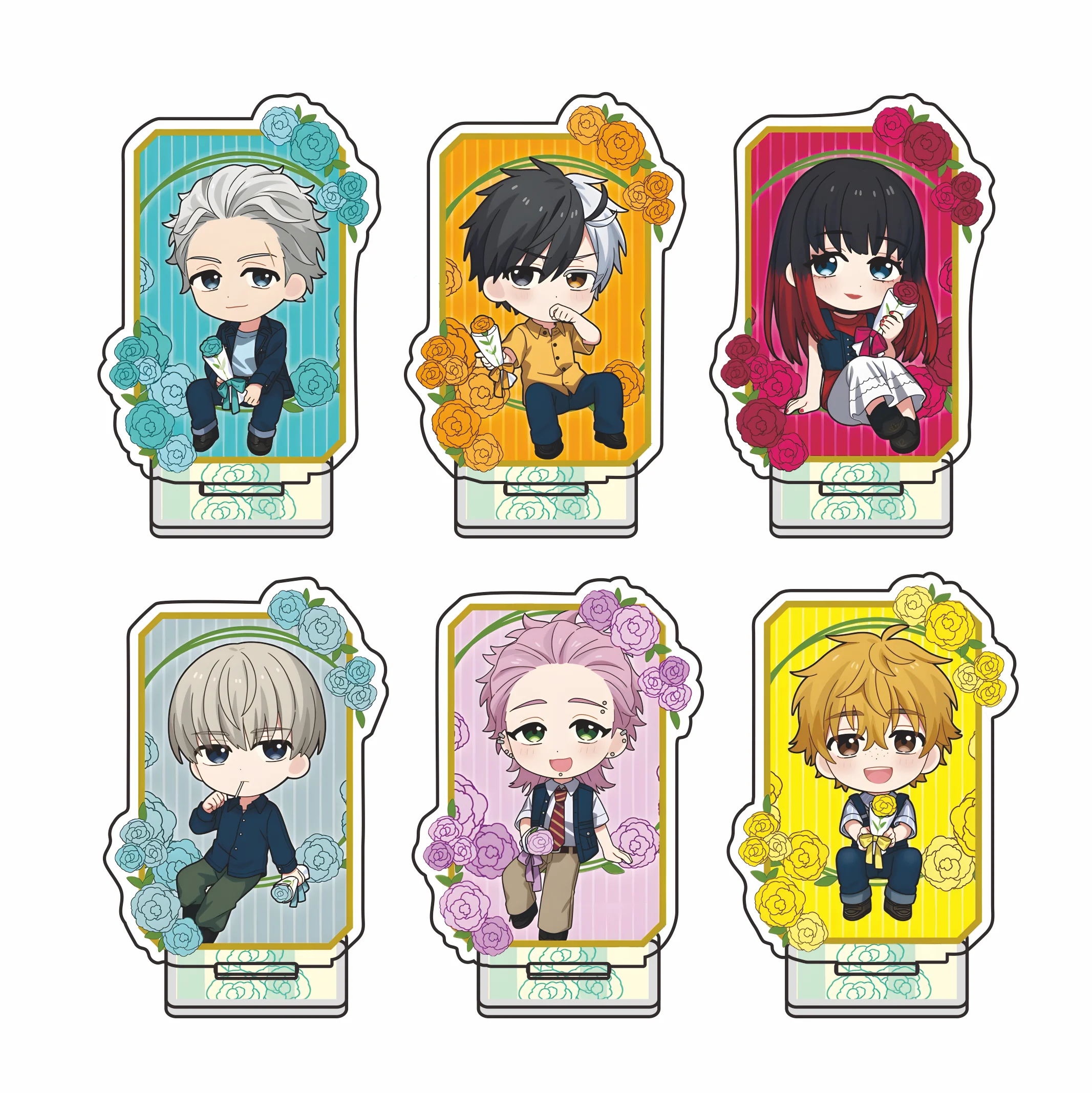 Chibi WIND BREAKER - Soporte Acrílico de Sakura Haruka y Ren Umemiya, Decoración de Escritorio, Regalo para Fans, Ramo de Flores, Adorno, Llavero de Regalo